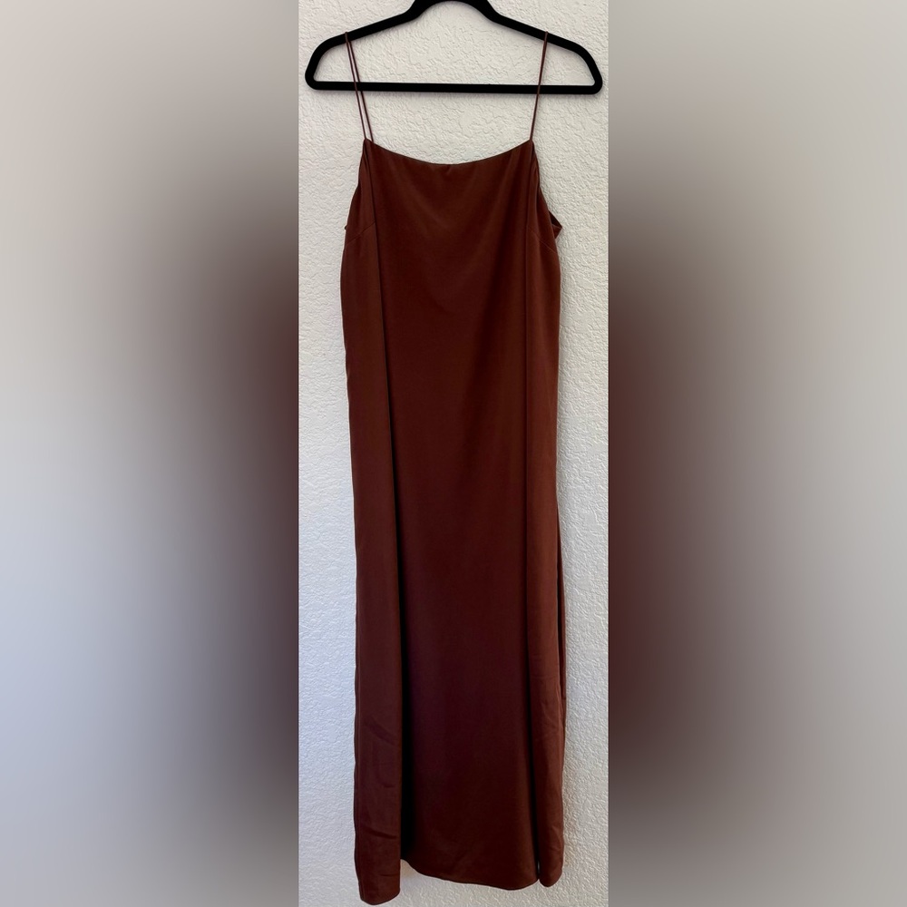 Lafayette 148 New York Brown Maxi Slip Dress